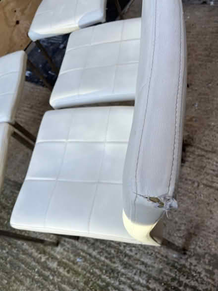 Photo of free 4 Dwell white faux leather dining chairs (Teddington TW11) #1