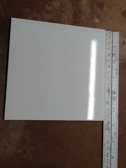 Photo of free White Flat Gloss tiles. 6" X 6". 34 total (Anstey LE7) #1