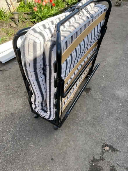 Photo of free Bed. Fold up with wheels (WF3) #1