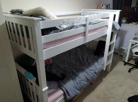 Photo of free White wooden bunk beds (Diggle OL3) #4