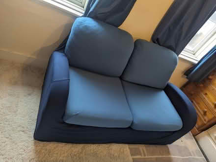 Photo of free Sofa with blue covers (Elm Grove BN2) #2