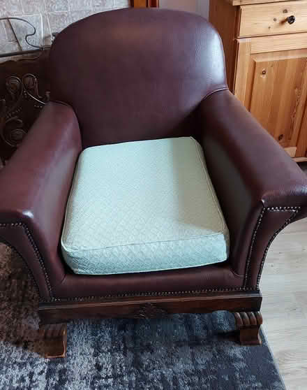 Photo of free Antique 1920s/1930s Naugahyde Club Chair armchair (Berrylands KT5) #2
