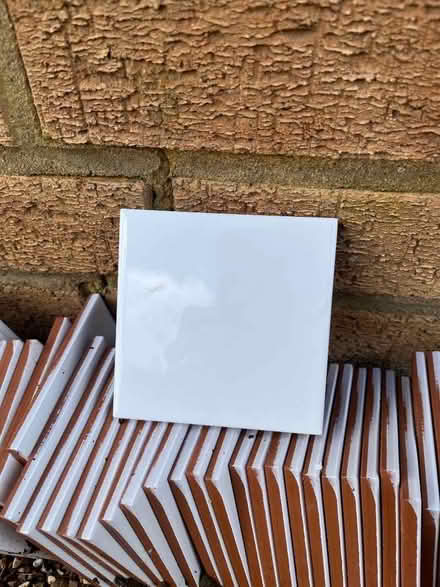 Photo of free Small white square wall tiles - approximately 100 (Hinchley Wood KT10) #1
