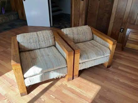 Photo of free Wooden frame chairs and sofa (Danbury) #1