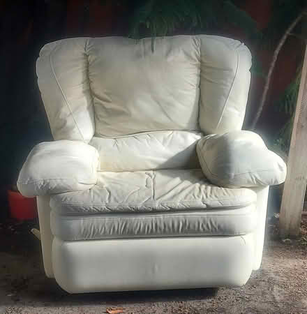 Photo of free Leather Couch and Chair (Palm & El Camino, Burlingame) #1