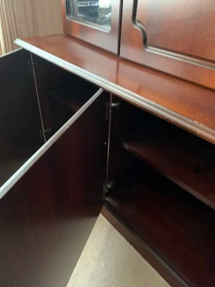 Photo of free Dark wood sideboard, with separate top section. (Southport PR9) #1