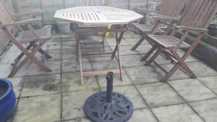 Photo of free Garden furniture: table, chairs, parasol. Chippenham SN14 (Chippenham SN14) #3