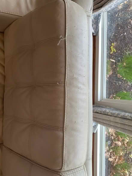 Photo of free Warm white leather couch (Bowie) #4