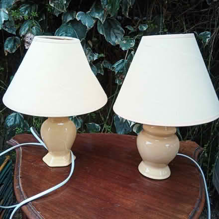 Photo of free Two yellow ceramic table lamps (Charlbury OX7) #1