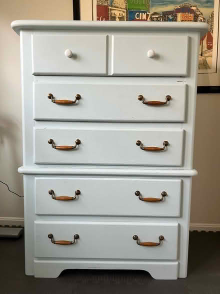 Photo of free Blue wooden dresser (Beulah rd and Druid hill rd NE) #1