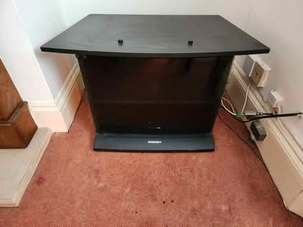 Photo of free Black TV Stand w/ glass front panel (SE2) #3