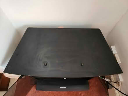 Photo of free Black TV Stand w/ glass front panel (SE2) #4
