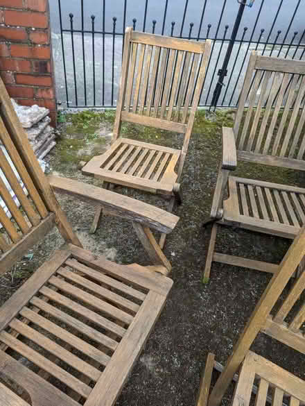 Photo of free Five garden wooden chairs (Westgate LA3) #1