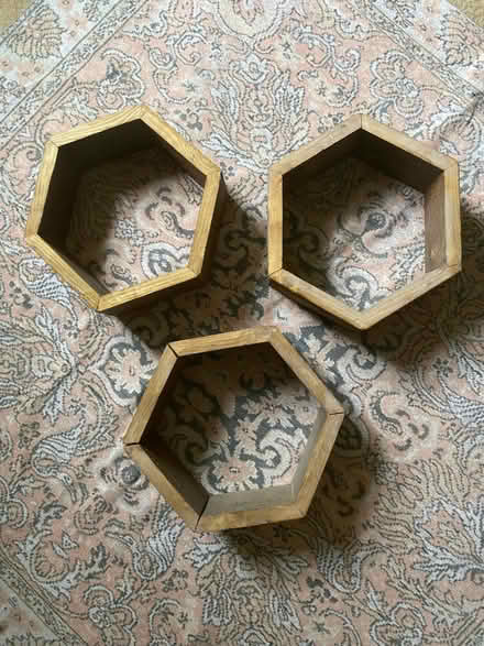 Photo of free Three hexagonal wall shelves (Rochester ME1) #1