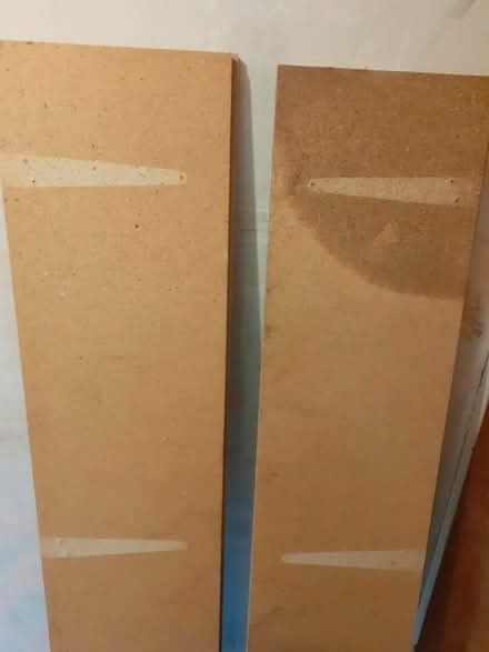 Photo of free Hardboard shelves with metal brackets (Larkhall) #1