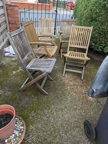 Photo of free Five garden wooden chairs (Westgate LA3) #2