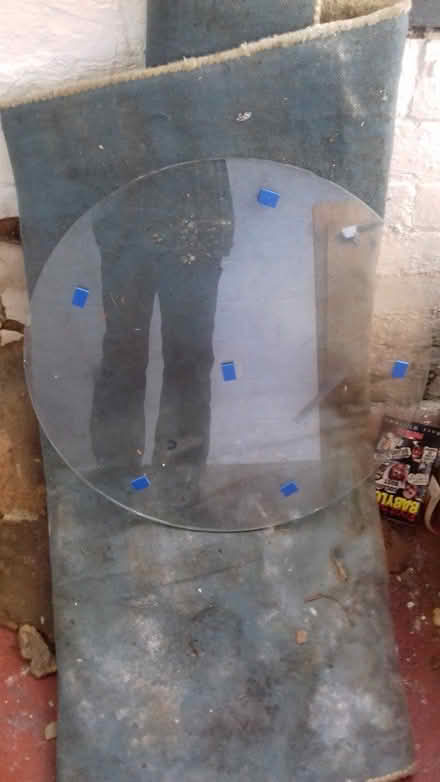 Photo of free 3 pieces of round glass 22 " dia (keighley) #1
