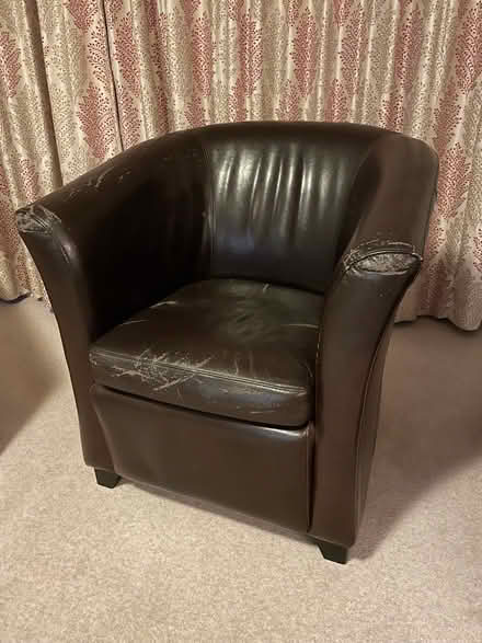 Photo of free Dark brown bucket chair (WGC AL8) #1