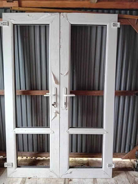 Photo of free 1 pair of white UPVC conservatory doors (Hingham NR9) #1