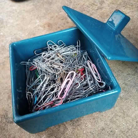 Photo of free Heavy small pot with paper clips (Charlbury OX7) #1