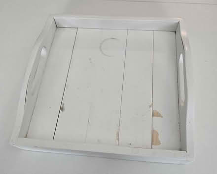 Photo of free White wooden tray 12” x 12” (Ponderosa Park (Sunnyvale)) #2