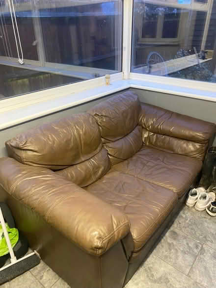Photo of free Leather sofa 2 seater (Eccles ME20) #2