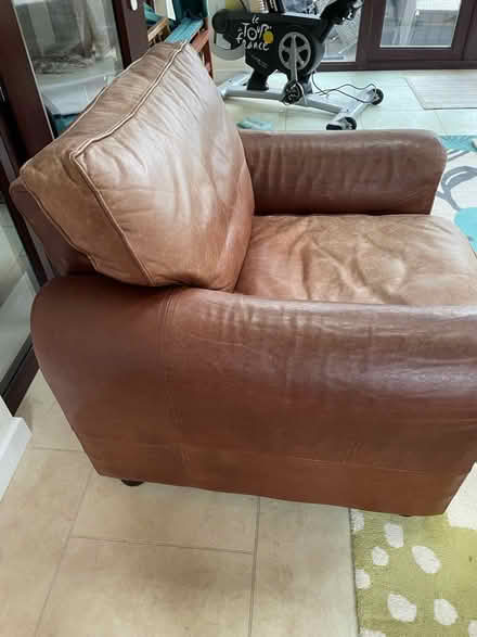 Photo of free Brown leather armchair (SK7 Bramhall) #3