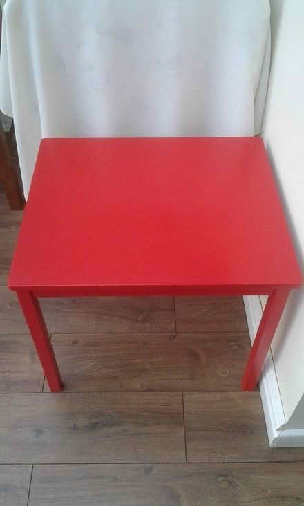 Photo of free Children's wooden red table (Eccleshill BD10) #1