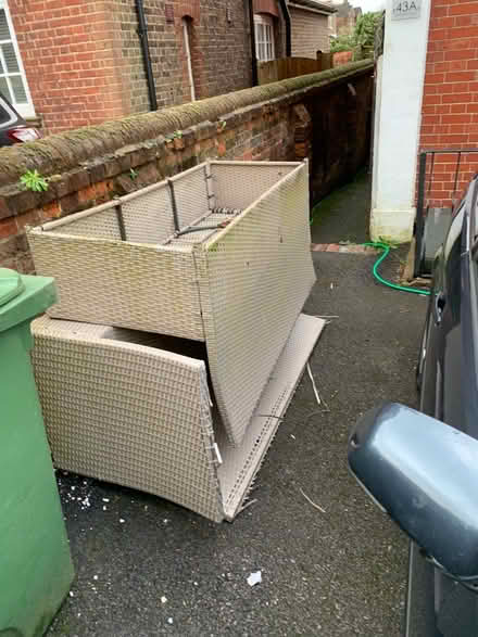 Photo of free Rattan garden seats to fix up (Redhill) #1