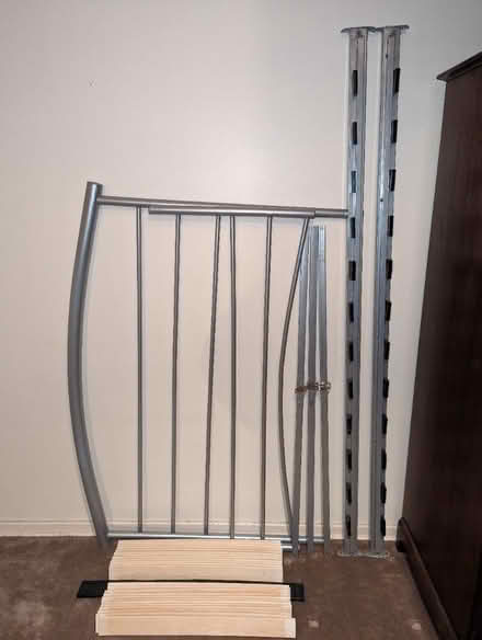 Photo of free Double bedframe (silver/metal) (Telford) #2