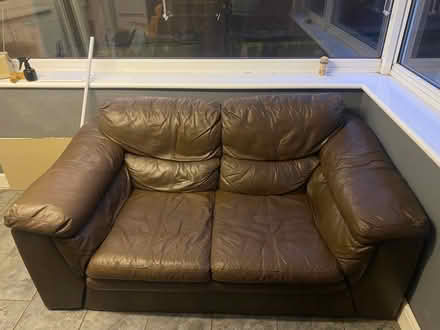 Photo of free Leather sofa 2 seater (Eccles ME20) #1