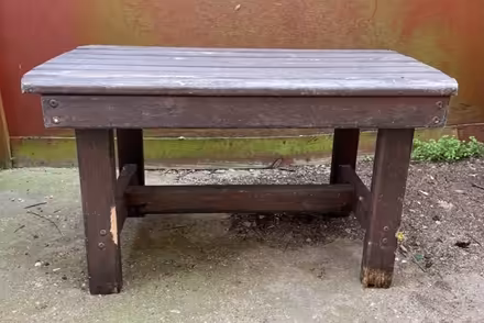 Photo of free Wooden garden table (in need of TLC!) (Whittlesey PE7) #1