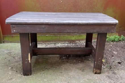 Photo of free Wooden garden table (in need of TLC!) (Whittlesey PE7) #1