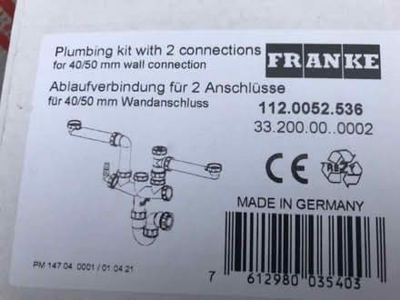 Photo of free Franke undersink plumbing kit (Brooke NR15) #2
