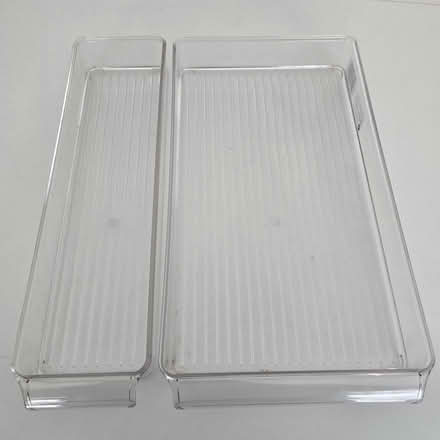 Photo of free 2 Clear Plastic Storage Trays (Ponderosa Park (Sunnyvale)) #1