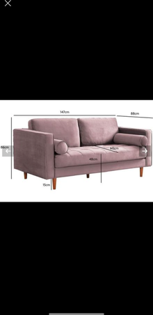 Photo of free Pink velvet sofa (SG14) #2
