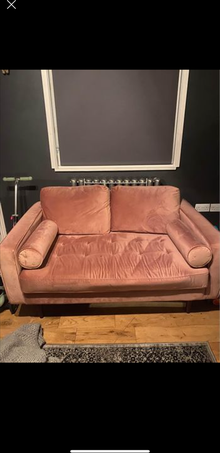 Photo of free Pink velvet sofa (SG14) #1