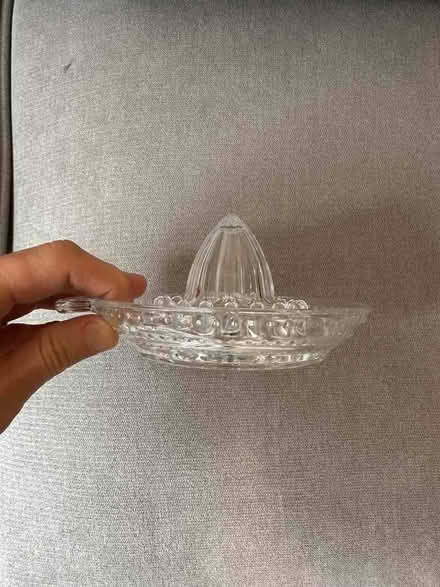 Photo of free 1 2lt pink/blue plastic water bottle 1 glass lemon squeezer (Ravenscourt Park W6) #4