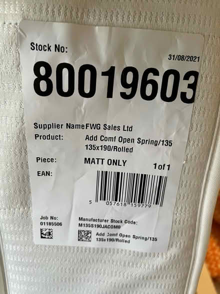 Photo of free John Lewis Double Mattress (Middle Barton OX7) #4