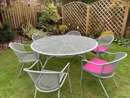 Photo of free Garden table and chairs with 6 Seat cushions (Heaton Moor SK4) #1