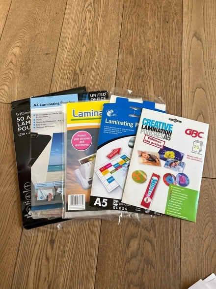 Photo of free A4 and A5 laminating pouches (Welwyn Garden City) #1