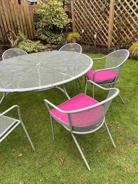 Photo of free Garden table and chairs with 6 Seat cushions (Heaton Moor SK4) #2