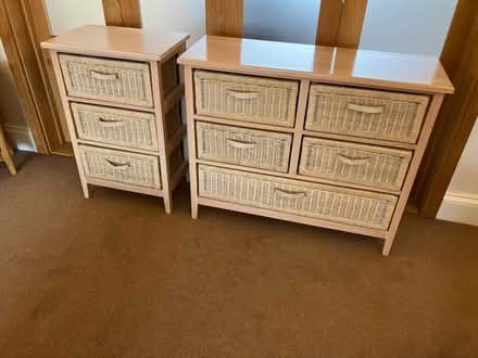 Photo of free Two Wicker-clad Chests of Drawers (St John's WR2) #1