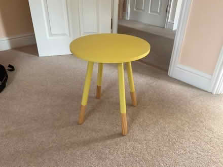 Photo of free Yellow wooden side table, must go this wkend - Borough Green (Crouch TN15) #1