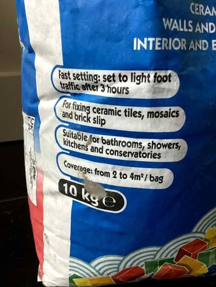 Photo of free Tile adhesive, grey. Almost full bag. (Rodborough GL5) #2