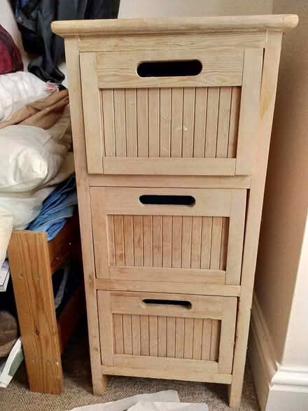 Photo of free Small 3-drawer bamboo and wood chest (Watchet TA23) #1