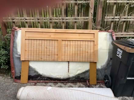 Photo of free queen size bed frame and headboard (Wedgwood) #1