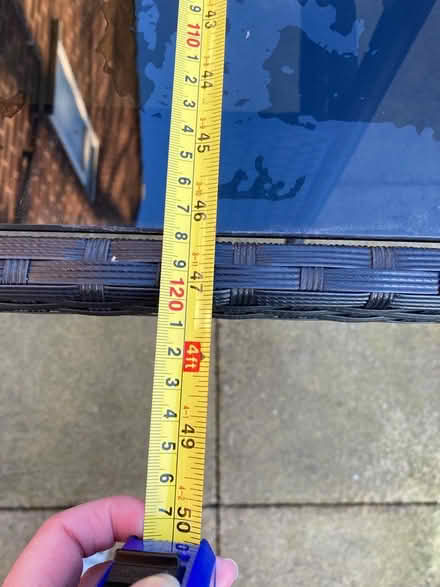 Photo of free Rattan and glass outdoor table (S35 Ecclesfield) #3