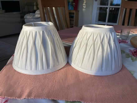 Photo of free Pair bedside lamp shades (20cm) (Pinner, Harrow) #1