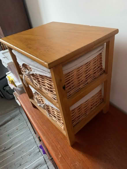 Photo of free Wood and wicker bedside drawers (M20) #3